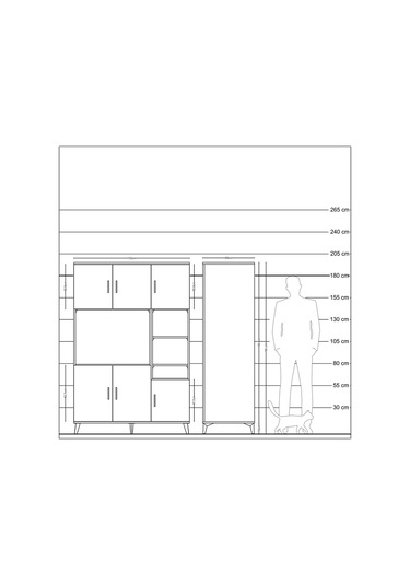 Kronos Dolap 10 Raflı 6 Kapaklı 132x59x195 Çam-aytaşı/çam Çam
