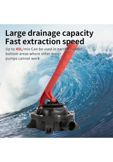 Motion003 1 Adet Siyah Kırmızı Diyafram Tipi Manuel Pompa El Pompası Abs Malzeme Yağ Su Atık Su Transferi