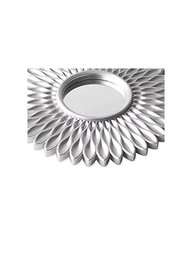 Suntek Yuvarlak Asılı Ayna Ev Şifonyer Dekor Duvar Aynaları Çiçek Şekilli Gümüş