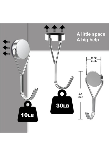 Monyee 4 Adet Dairesel Döner Manyetik Hook: 360 Dönebilen, Delik Yaptırmadan, Mutfak/banyo İçin Güçlü Tutucu Diğer