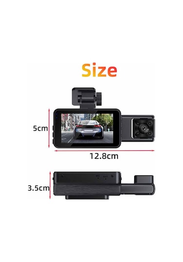 Samdoo G60 Üç Lensli 1080p Gece Görüşlü Wifi Araç Kamerası - Ön, İç, Arka Kayıt Ve İzleme