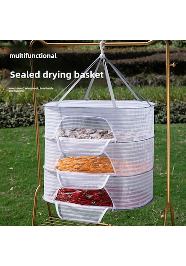 Hangfox Evde Sebze-balık Kurutucu Kafes: Koniksin Koruma, Katlanabilir, Balkon Uygun, 40x60cm Orta Boy Tek Katlı Çok Amaçlı Kurutma Ağı