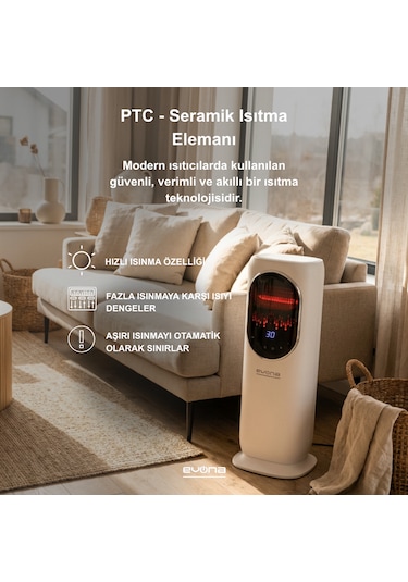 Dört Mevsim Kule Tipi Premium Elektronik Isıtıcı & Soğutucu Modern Ve Şık Tasarım