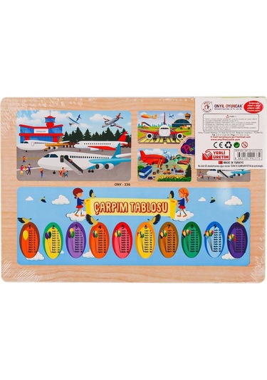 Ony-233-234-235-236 Ahşap Eğitici Puzzle Havaalanı -onyıl Oyuncak