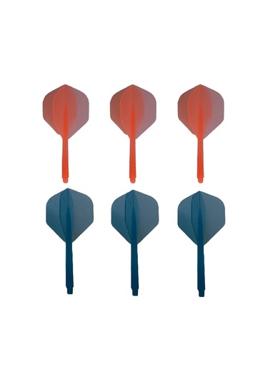 2 Set Neon Entegre Dart Şaft-Shaft Kanat Seti Mavi-Turuncu