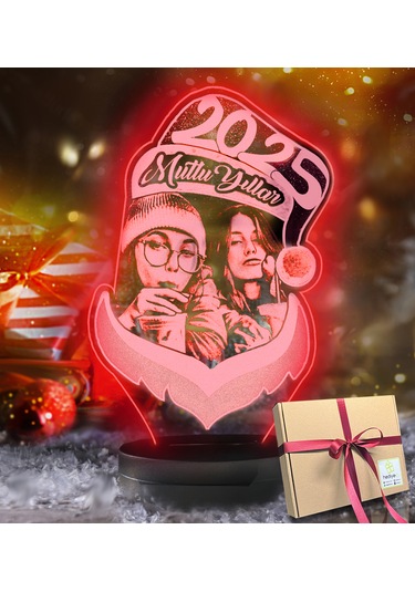 Yılbaşı Hediyesi Noel Baba İçerisinde Kişiye Özel Resimli 3d Led