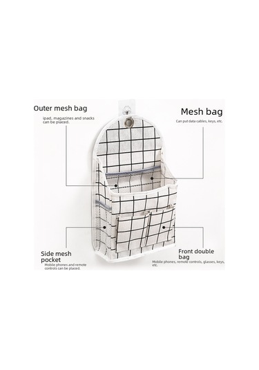 Wezone Duvar Veya Kapıya Asılabilir Kumaş Depolama Çanta - Öğrenci Yurdu, Banyo Ve Odalar İçin Uzun Ömürlü Ve Boşluk Tasarrufu Sağlar Beyaz Beyaz