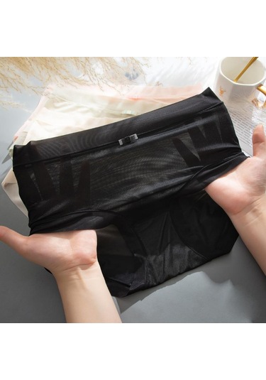Siyah Yaz Kadın Moda Buz Ipek Külot Ultra-ince Dikişsiz Yumuşak Bikini Külot Güzellik Kalça Pantolon İç Giyim Siyah
