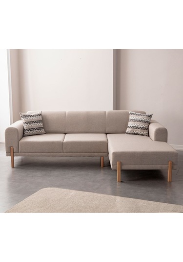 Mocha Sırt Mekanizmalı Köşe Koltuk Takımı Krem