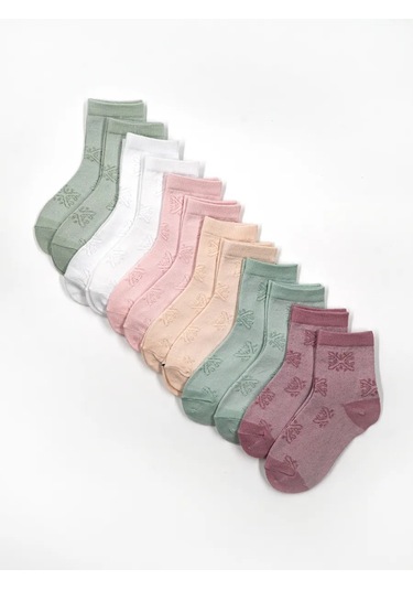 Deo Kız Çocukları İçin 12'li Ağ Desenli Çorap Seti 455811356 Pembe