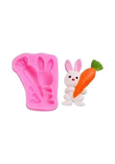 2 Adet Paskalya Tavşanı Tavşan Silikon Fondan Kalıbı Çikolatalı Kek Buz Kalıbı Tepsisiçok Renkli Çok Renkli