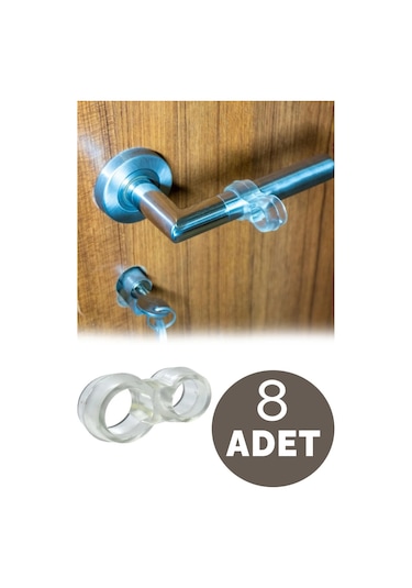 8 Adet Kapı Kolu Stoperi Ve Pencere Kolu Stoperi Şeffaf Silikon Kapı Stoperi Kapı Kolu Tamponu