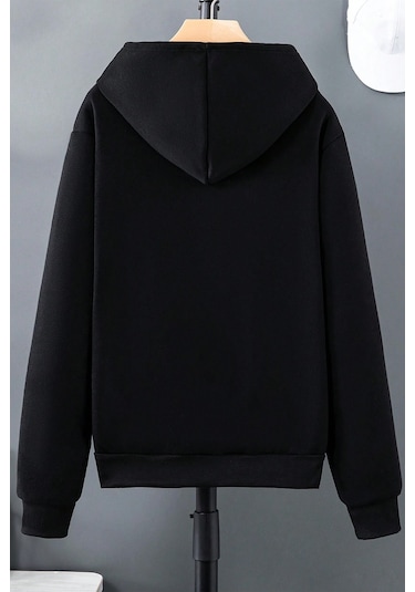 Boğa Baskılı Erkek - Kız Çocuk Rahat Kalıp Sweatshirt Siyah