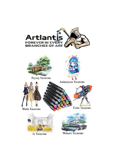 48 Adet Çift Taraflı Marker Kalem Çantalı 1 Paket 48 Renk Touch Markör Çift Uçlu Keçeli Kalem Sanat Tasarım Hobi