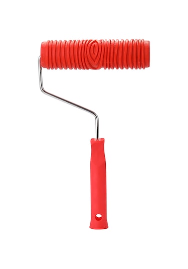 Youtek Kırmızı Rulo Boya Aleti, Desenli Duvar Dekorasyonu, Kauçuk Baskı Rulosu, Sanatsal Boya Uygulama Aracı