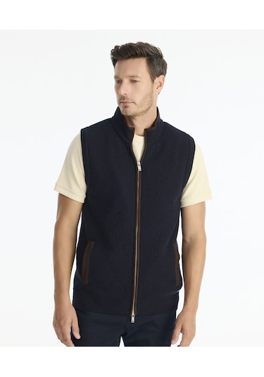 Yargıcı Regular Dik Yaka Yelek 25keyl6003x 535 Lacivert
