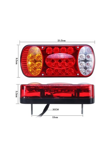 Sones Mk-231 12v Römork Kamyon Araba Hasır Şapka Lamba Boncuk Arka Lambaları Kırmızı