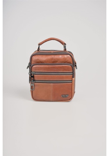 Ççs 31603 Hakiki Deri Askılı Çanta Kahve