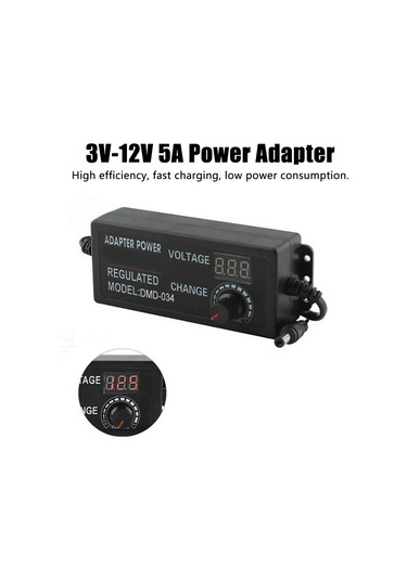 Yifomall Evrensel Voltaj Adaptörü - 3v-12v 5a Ayarlanabilir Şarj Cihazı 100-240v