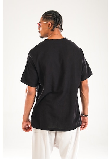Cocopelli Buldan Kumaş Tasarım T-shirt Coc1387 Siyah