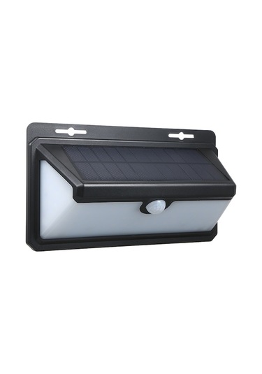 Güneş Enerjili 100 Led Üç Yönlü Aydınlatma Duvar Lambası, Hareket Sensörlü, Ip65 Su Geçirmez, Bahçe-çatı-çim Alani Için Sürekli/algılama Modları Siyah Siyah