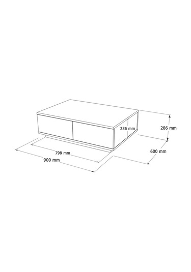Aven Orta Sehpa 60x90cm 2 Kapaklı Çam-beyaz Ave14-aw Beyaz - Çam