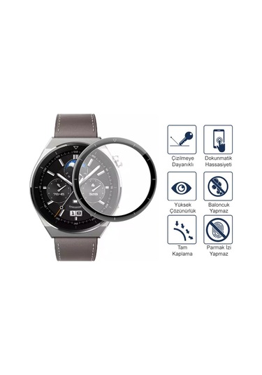 Huawei Gt3 Pro 46MM Ekran Koruyucu 3D Kavisli Full Kaplama Pmma