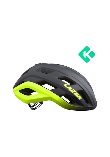 Lazer Strada Kineticore Yol Kask Mat Koyu Gri Flash Sarı L 58/61cm Siyah