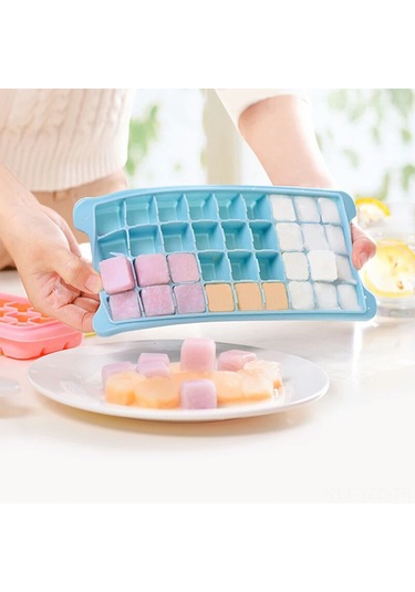 Yuntech01 36 Hücreli Silikon Buzluk, Ev Ve Bar Kullanıma Uygun, Kapaklı Buz Blok Oluşturucu Mavi Çok Renkli