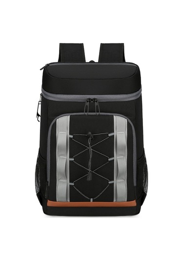 Erkekler İçin Su Geçirmez Ve Isı Yalıtımlı Outdoor Yemek Çantası Sırt Çantası Siyah Siyah