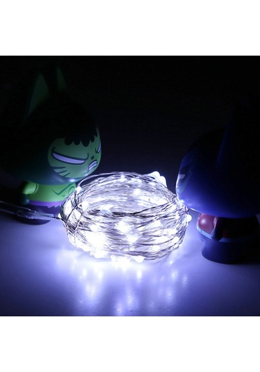 Dianziye Led Işık Zinciri 10m Gümüş Bakır Tel 100 Ampul Dışarı/içeri Kullanıma Uygun Noel Ağaçları Bahçe Dekorasyon Işıkları Beyaz