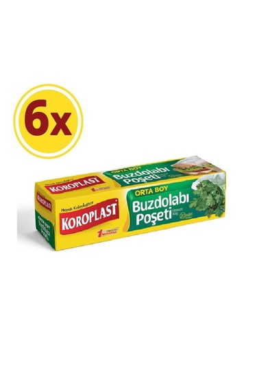 Koroplast Orta Boy Buzdolabı Poşeti 6 x 20'li 24 x 38 CM