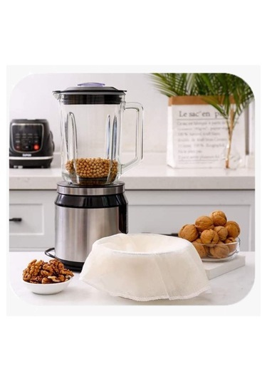 Organik %100 Pamuk 2 Adet Çember Süzme Bezi, Yıkanabilir 2 Ebat Bej