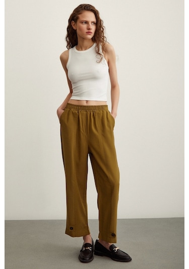Never More Lastikli Salaş Pantolon Haki