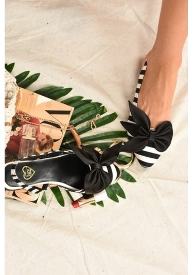 Fox Shoes Siyah/Beyaz Kumaş Kadın Babet H726809004 Beyaz
