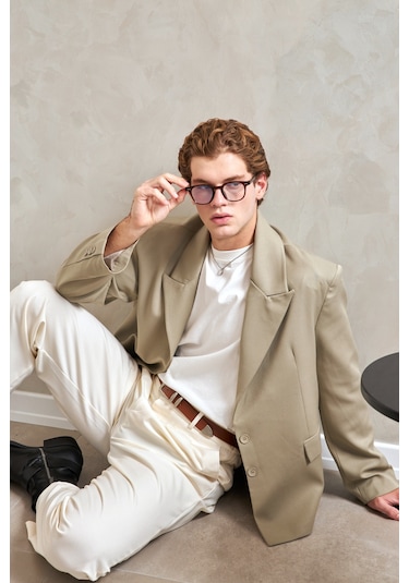 Hyman Erkek Oversize Blazer Ceket Haki