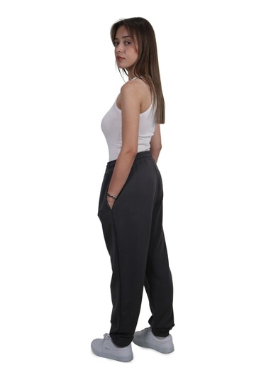 Kadın Modal Kumaş Gri Jogger Pantolon Gri