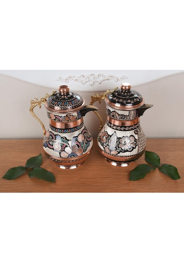 Erzincan El İşlemeli Bakır Ördek Kapaklı Sürahi Minesiz