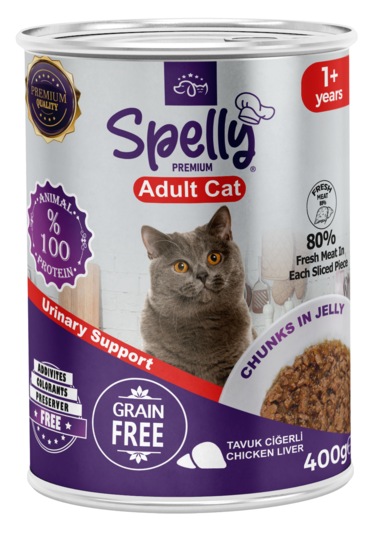Spelly Tavuk Ciğerli Yetişkin Kedi Maması Konserve 12 x 400 G