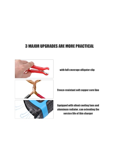 Symbee 12v 6a Akıllı Akü Şarj Cihazı, Otomobil Motosiklet Lityum Akü Tamiri, Aşırı Şarj Ve Kısa Devre Korumalı, Mavi, Amerikan Standartı