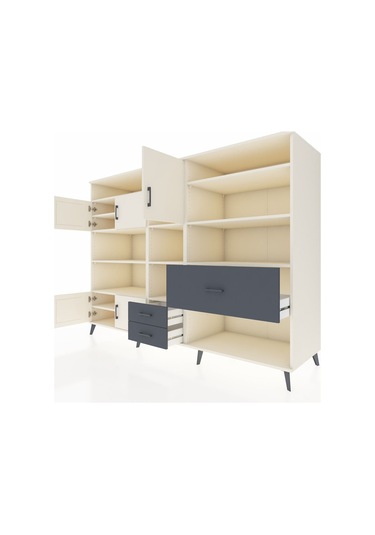 Kronos Dolap 13 Raflı 3 Çekmeceli 5 Kapaklı 220x59x163 Aytaşı-ayt Aytaşı-aytaşı/antrasit