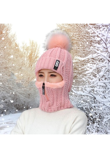 Suntek Kadınlar Kış Şapka Eşarp Bere Kapaklar Kız Pembe Pembe