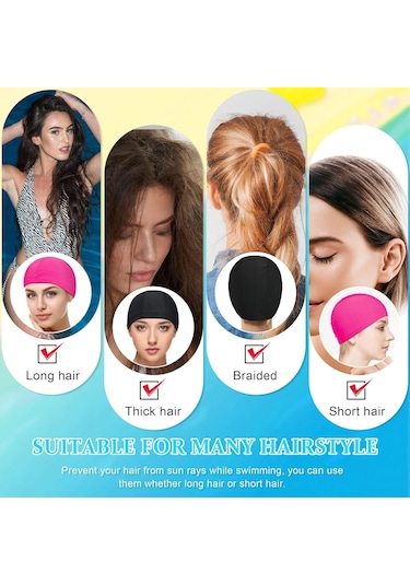 2 Parça Elastik Yüzme Boneleri Rahat Kumaş Yüzme Boneleri Lightwe Siyah - Kırmızı