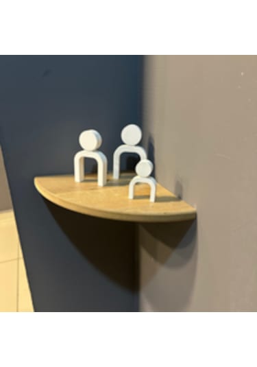 Köşe Rafı Oval Kenarlı 1 Adet Salon Çalışma Ve Oturma Odası Ra...