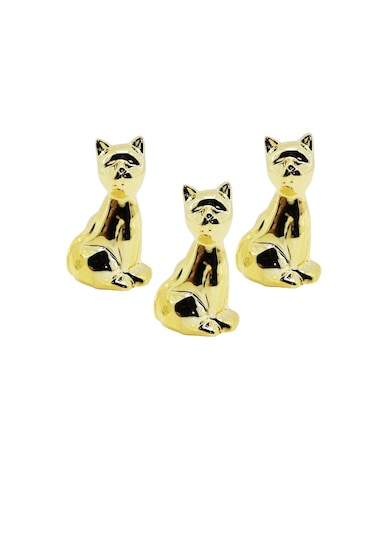 9cm -6cm Ebatlarında Kırılmaz Polyester, Kedi Figürlü Biblo