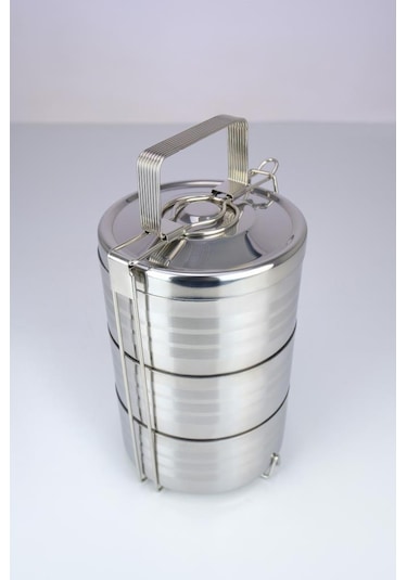 Digithome 3 Lü Çelik Hazneli Yemek Taşıma Saklama Ve Sefer Tası İş Ofis Okul İçin Gri - Yk1091 C320.025