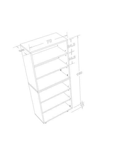 Stillmobilya %100 Mdf 170x35 Çok Amaçlı Dolap Beyaz
