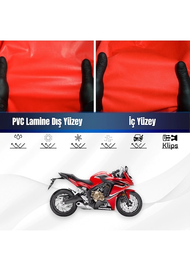 Honda Cbr 650 R Motosiklet Brandası Su Geçirmez Branda Kırmızı Branda Motor Branda Xl