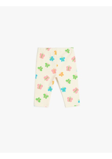 Koton Kelebek Desenli Beli Lastikli Pamuklu Kapri Tayt Bej Desenli 5smg40008ak Ekru Desenli Ekru Koton Kelebek Desenli Beli Lastikli Pamuklu Kapri Tayt Bej Desenli 5smg40008ak Ekru Desenli Ekru