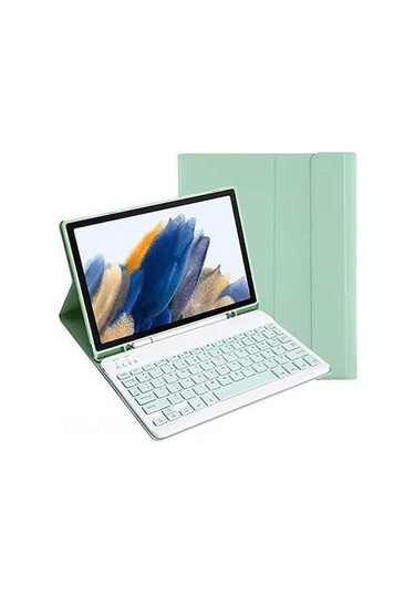 Dancemonkey Samsung Tab S6 Lite 2022 İçin Kullanışlı Bluetooth Klavyeli Kılıf - Yeşil